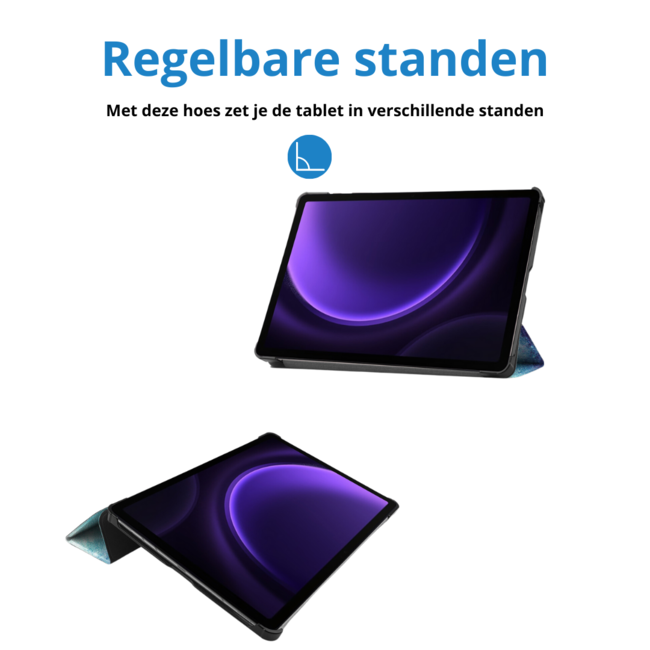 Case2go - Tablet hoes geschikt voor Samsung Galaxy Tab S9 FE / Galaxy Tab 10 FE / Galaxy Tab S10 Lite - 10.9 Inch - Tri-fold Case - Galaxy