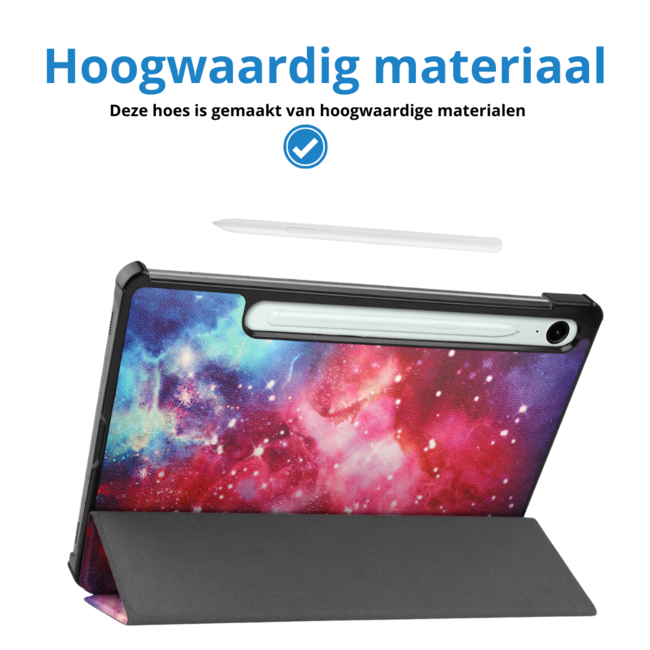 Case2go - Tablet hoes geschikt voor Samsung Galaxy Tab S9 FE / Galaxy Tab 10 FE / Galaxy Tab S10 Lite - 10.9 Inch - Tri-fold Case - Galaxy