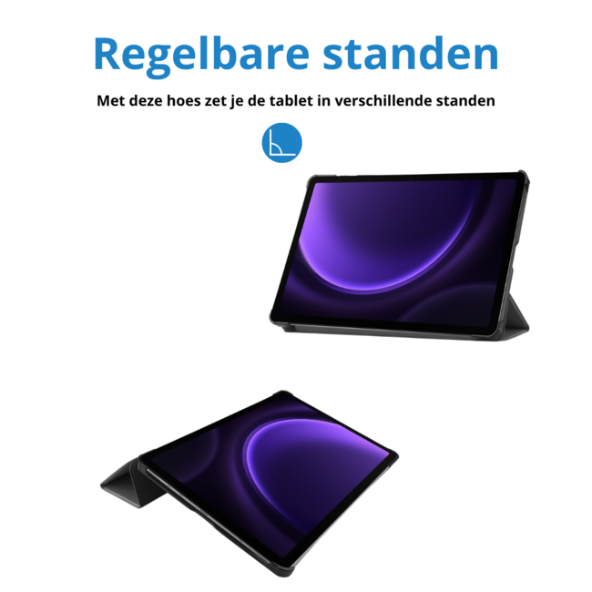 Case2go - Tablet hoes geschikt voor Samsung Galaxy Tab S9 FE / Galaxy Tab 10 FE / Galaxy Tab S10 Lite - 10.9 Inch - Tri-fold Case - Grijs