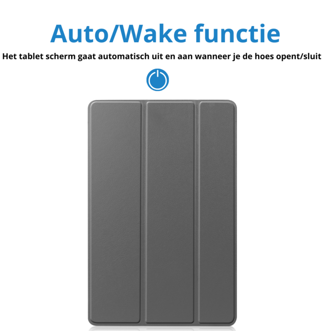 Case2go - Tablet hoes geschikt voor Samsung Galaxy Tab S9 FE / Galaxy Tab 10 FE / Galaxy Tab S10 Lite - 10.9 Inch - Tri-fold Case - Grijs