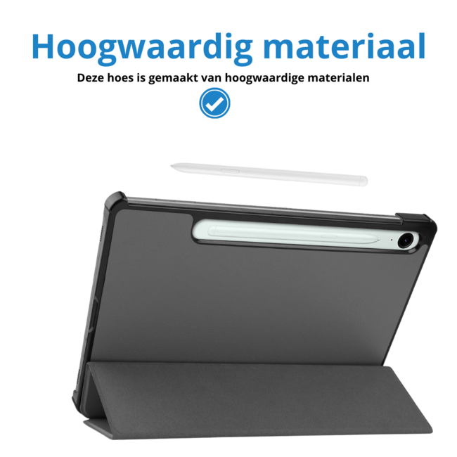 Case2go - Tablet hoes geschikt voor Samsung Galaxy Tab S9 FE / Galaxy Tab 10 FE / Galaxy Tab S10 Lite - 10.9 Inch - Tri-fold Case - Grijs