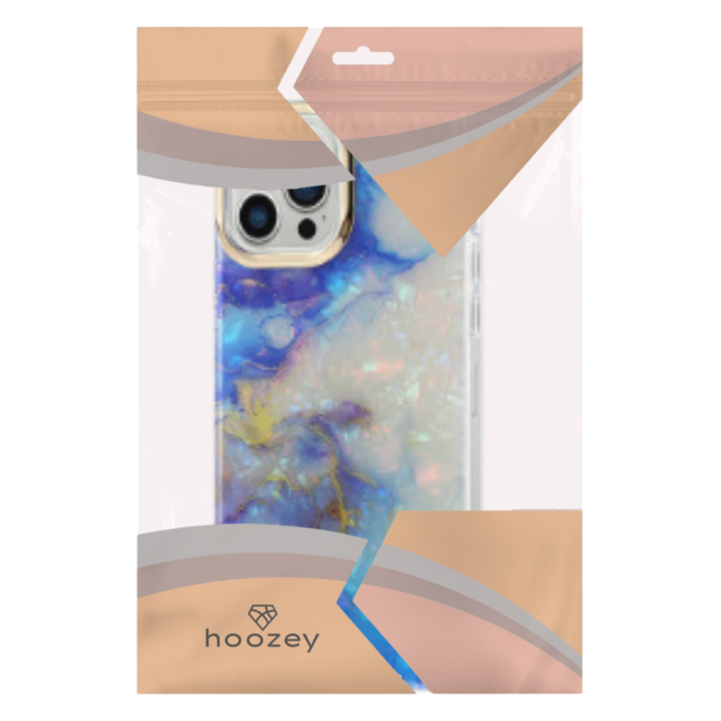 Hoozey - Hoesje geschikt voor Apple iPhone 15 Pro Max - Pearl Case - Paars / Blauw