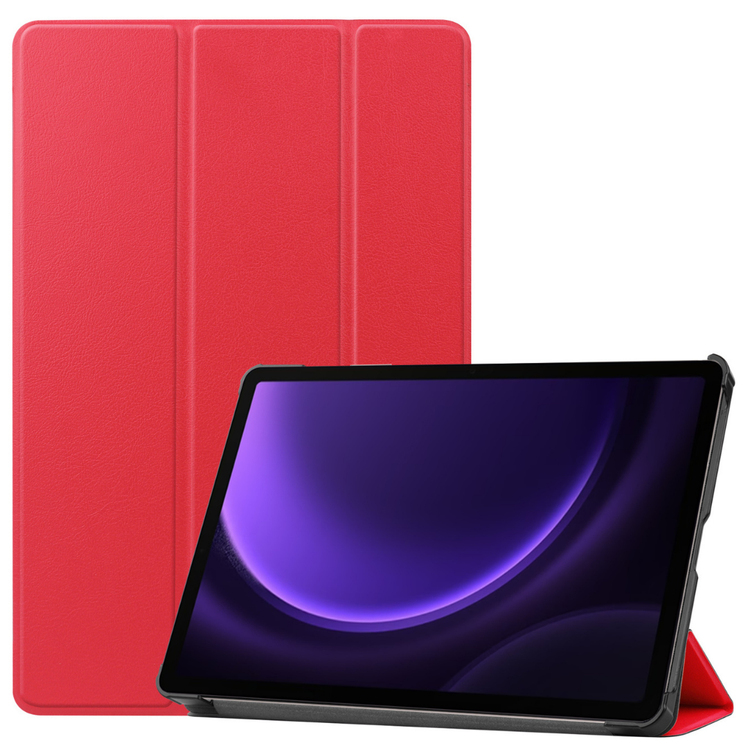 Case2go - Tablet hoes geschikt voor Samsung Galaxy Tab S9 FE Plus (2023) - Tri-fold Case - Rood afbeelding