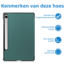 Case2go - Tablet hoes geschikt voor Samsung Galaxy Tab S9 FE Plus (2023) - Tri-fold Case - Donker Groen