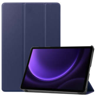 Case2go Case2go - Tablet hoes geschikt voor Samsung Galaxy Tab S9 FE Plus (2023) - Tri-fold Case - Donker Blauw