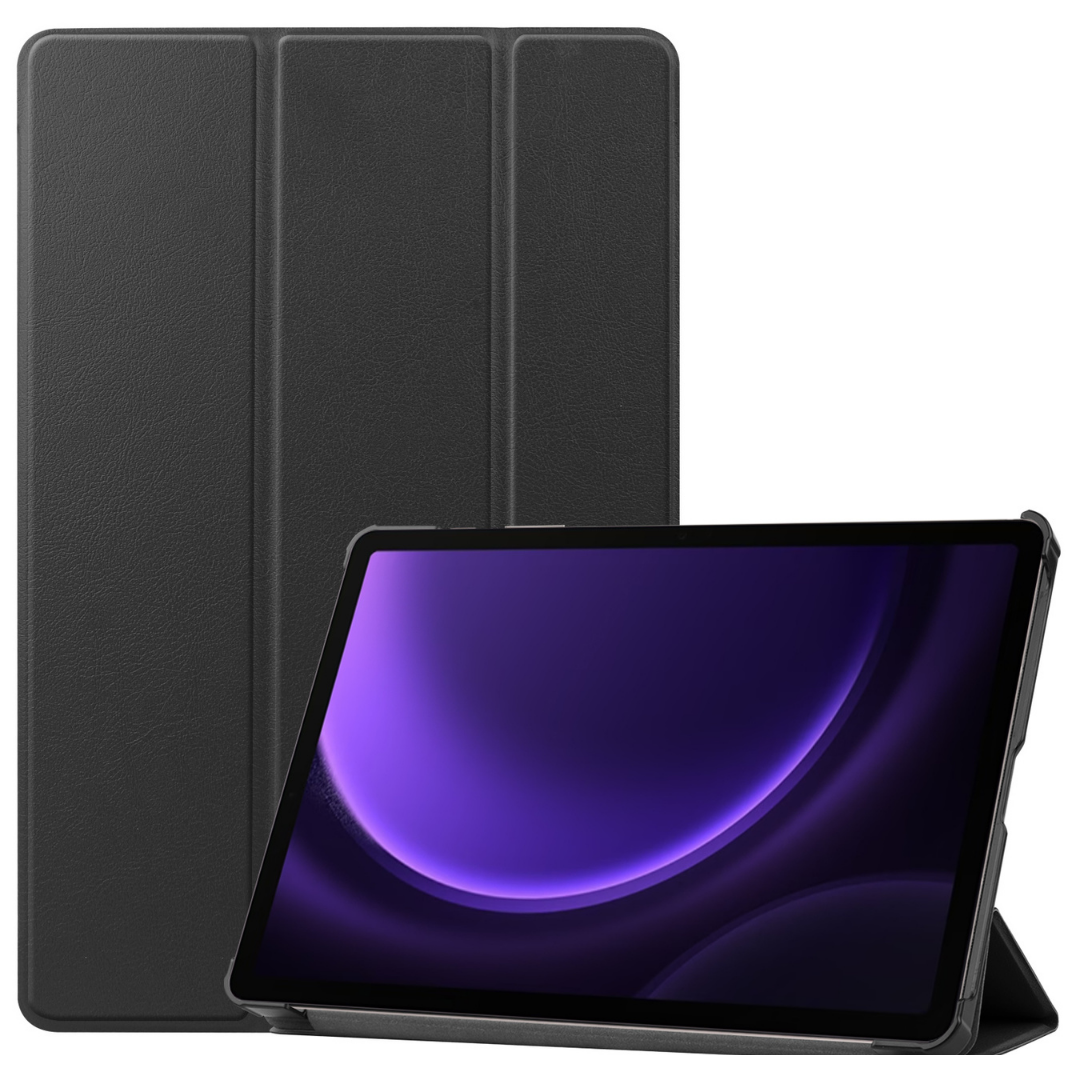Case2go - Tablet hoes geschikt voor Samsung Galaxy Tab S9 FE Plus (2023) - Tri-fold Case - Zwart afbeelding