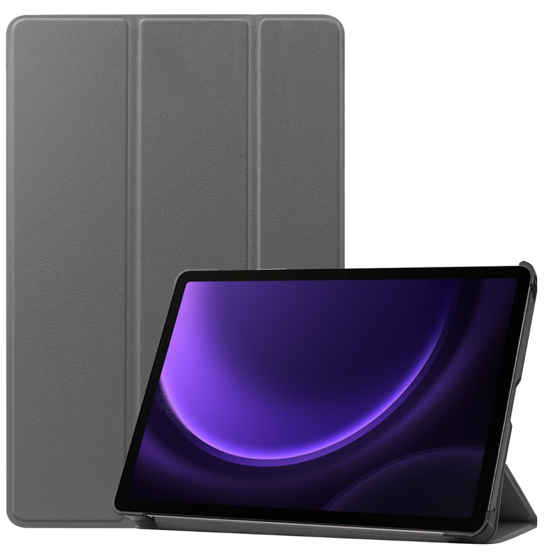 Case2go - Tablet hoes geschikt voor Samsung Galaxy Tab S9 FE Plus (2023) - Tri-fold Case - Grijs afbeelding