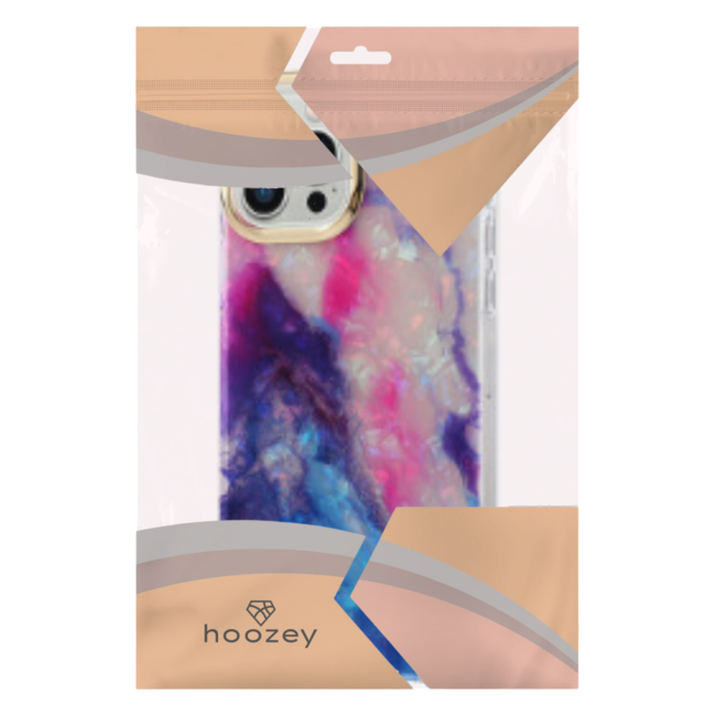Hoozey - Hoesje geschikt voor Apple iPhone 15 Plus - Pearl Case - Roze / Paars