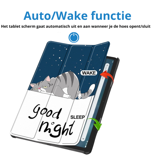 Case2go - Tablet hoes geschikt voor Amazon Fire Max 11 (2023) - Tri-Fold Book Case - Auto Wake/Sleep functie - Goodnight