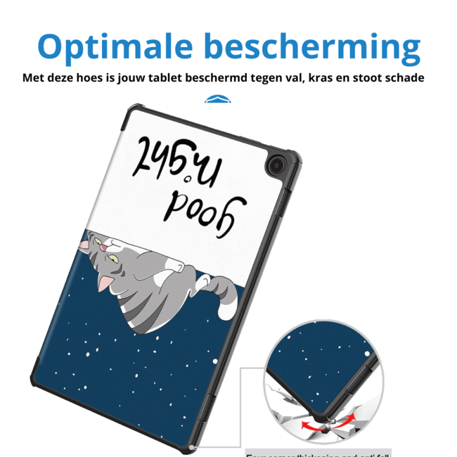 Case2go - Tablet hoes geschikt voor Amazon Fire Max 11 (2023) - Tri-Fold Book Case - Auto Wake/Sleep functie - Goodnight