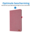 Case2go - Tablet hoes geschikt voor Lenovo Tab P12 (2023) - Bookcase van spijkerstof met pasjeshouder - Roze