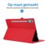Case2go - Tablet hoes geschikt voor Lenovo Tab P12 (2023) - Bookcase van spijkerstof met pasjeshouder - Rood