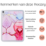 Hoozey - Back Cover geschikt voor Samsung Galaxy Tab S9+/S9 FE+ (2023) - 12.4 inch - Tablet hoes - Marmer print - Roze