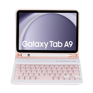 Case2go Case2go - Bluetooth Toetsenbordcase geschikt voor Samsung Galaxy Tab A9 (2023)  - Met stylus pen houder - QWERTY Keyboard case - Roze