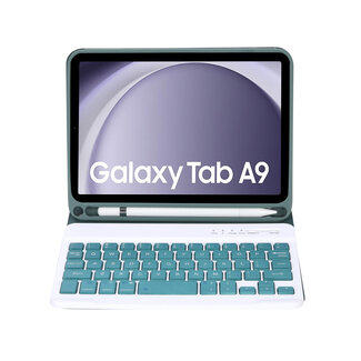 Case2go Case2go - Bluetooth Toetsenbordcase geschikt voor Samsung Galaxy Tab A9 (2023)  - Met stylus pen houder - QWERTY Keyboard case - Donker Groen