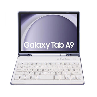 Case2go Case2go - Bluetooth Toetsenbordcase geschikt voor Samsung Galaxy Tab A9 (2023)  - Met stylus pen houder - QWERTY Keyboard case - Paars