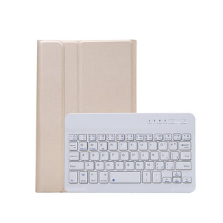 Case2go Case2go - Bluetooth Toetsenbordcase geschikt voor Samsung Galaxy Tab A9 (2023)  -  QWERTY Keyboard case - Goud