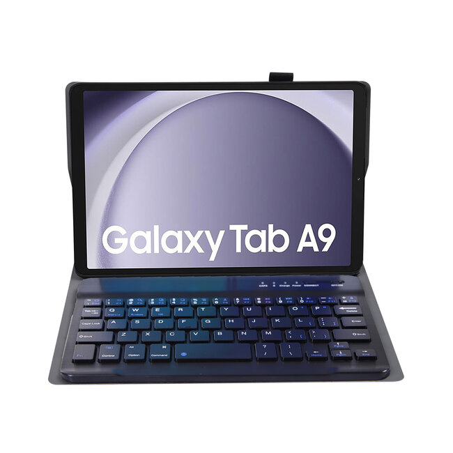 Case2go - Bluetooth Toetsenbordcase geschikt voor Samsung Galaxy Tab A9 (2023)  -  QWERTY Keyboard case - Zwart