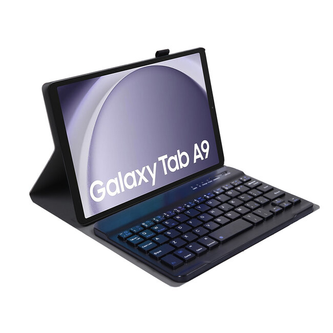 Case2go - Bluetooth Toetsenbordcase geschikt voor Samsung Galaxy Tab A9 (2023)  -  QWERTY Keyboard case - Zwart