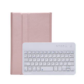 Case2go Case2go - Bluetooth Toetsenbordcase geschikt voor Samsung Galaxy Tab A9 (2023)  -  QWERTY Keyboard case - Rose Goud