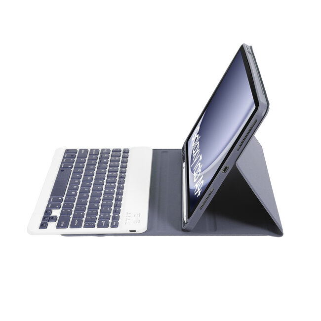 Case2go - Bluetooth Toetsenbordcase geschikt voor Samsung Galaxy Tab A9 Plus (2023) - Met stylus pen houder - QWERTY Keyboard case - Paars