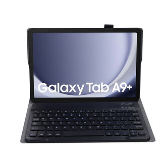 Case2go Case2go - Bluetooth Toetsenbordcase geschikt voor Samsung Galaxy Tab A9 Plus (2023) - QWERTY Keyboard case - Zwart
