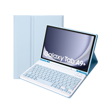 Case2go Case2go - Bluetooth Toetsenbordcase geschikt voor Samsung Galaxy Tab A9 Plus (2023) - Met stylus pen houder - QWERTY Keyboard case - Blauw