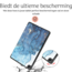 Hoozey - Book Case geschikt voor Samsung Galaxy Tab S9 (2023) - 11 inch - Sleep cover - Marmer print - Licht Blauw