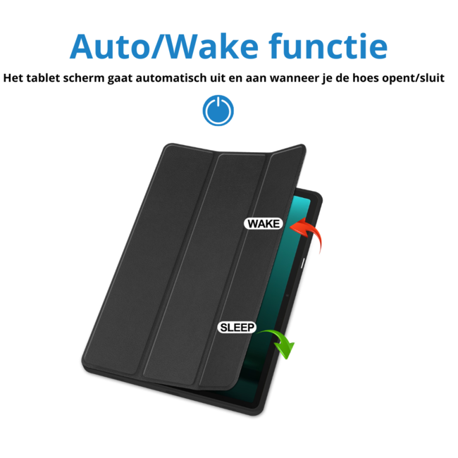 Case2go - Tablet hoes geschikt voor Samsung Galaxy Tab S9 FE Plus (2023) - Tri-fold Case - Met Pencilhouder - Zwart
