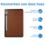 Case2go - Tablet hoes geschikt voor Lenovo Tab P12 (2023) - Bookcase van Kunstleer - Bruin