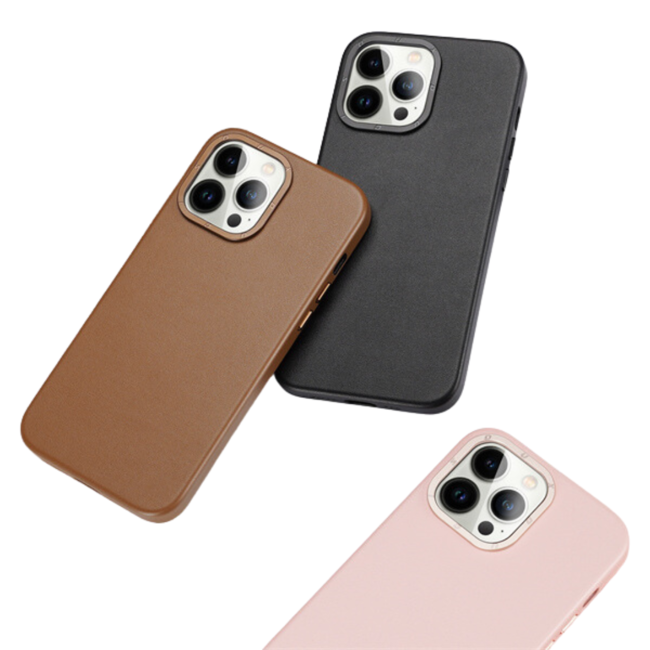Dux Ducis Grit Apple Hoesje geschikt voor iPhone 14 Pro Max - MagSafe Back Cover Bruin