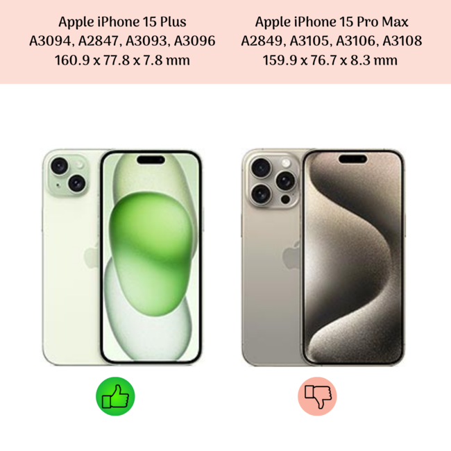 Hoozey - Hoesje geschikt voor Apple iPhone 15 Plus - Clear Case - Zwart