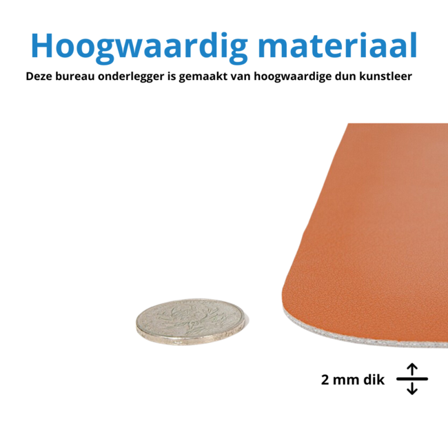 Muismat XL - Bureau Onderlegger - Muismatten - Anti Slip - 70x35 cm - Kunstleer - Geel/Grijs