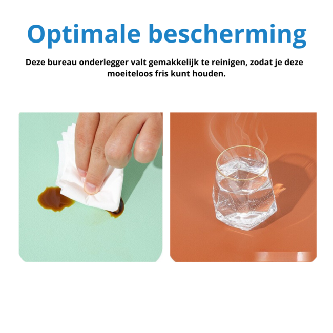 Muismat XL - Bureau Onderlegger - Muismatten - Anti Slip - 70x35 cm - Kunstleer - Geel/Grijs