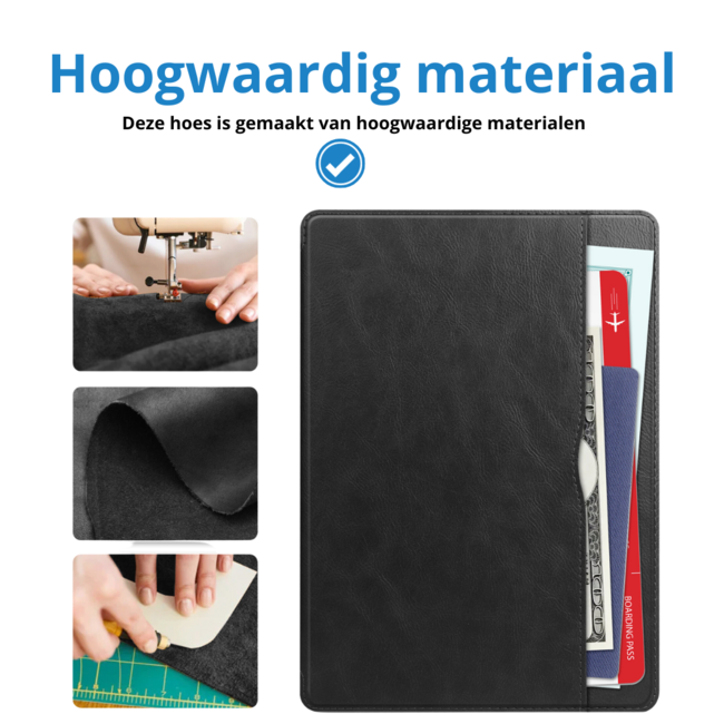 Case2go - Tablet hoes geschikt voor Samsung Galaxy Tab S9 FE Plus (2023) - Business Wallet Book Case - Auto Wake/Sleep functie - Zwart