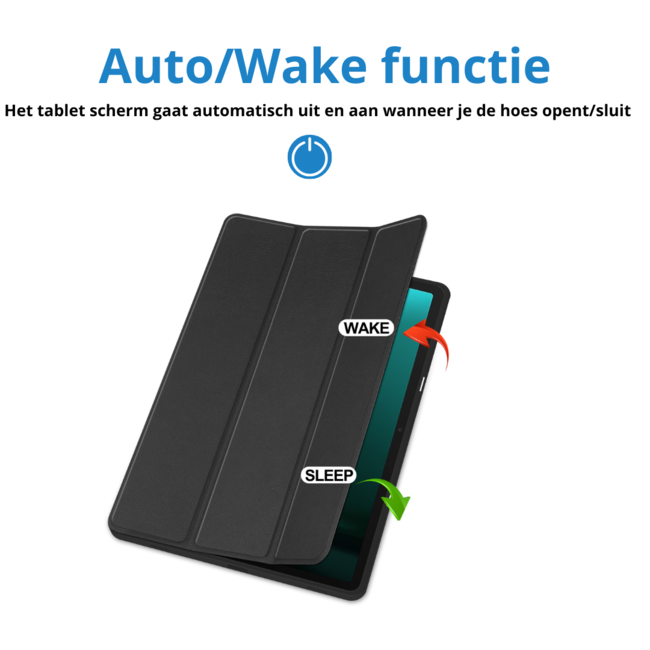 Case2go - Tablet hoes geschikt voor Samsung Galaxy Tab S9 FE (2023) - Tri-fold Case - Met Pencilhouder - Zwart
