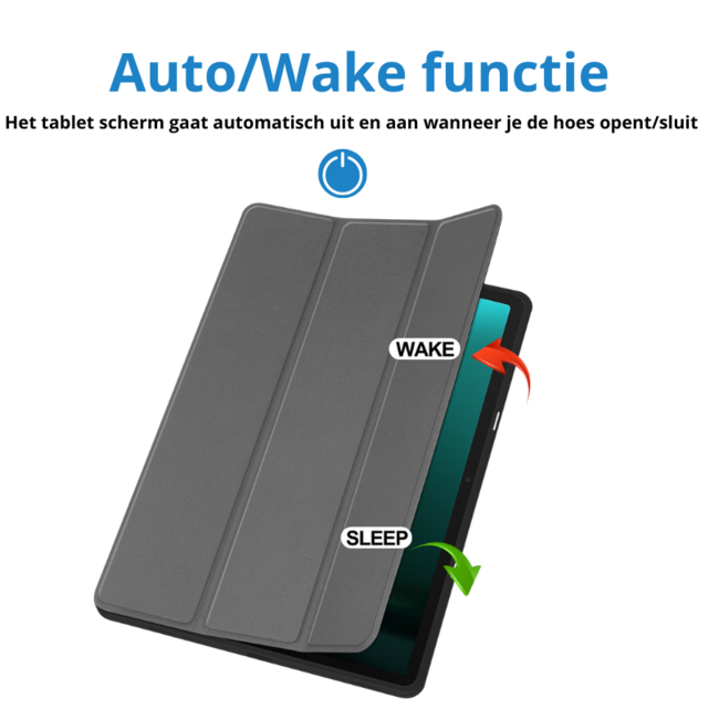 Case2go - Tablet hoes geschikt voor Samsung Galaxy Tab S9 FE (2023) - Tri-fold Case - Met Pencilhouder - Grijs