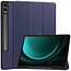 Case2go Case2go - Tablet hoes geschikt voor Samsung Galaxy Tab S9 FE Plus (2023) - Tri-fold Case - Met Pencilhouder - Donker Blauw