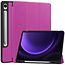 Case2go Case2go - Tablet hoes geschikt voor Samsung Galaxy Tab S9 FE (2023) - Tri-fold Case - Met Pencilhouder - Paars