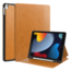 Case2go - Tablet hoes geschikt voor Apple iPad 10.2 (2021/2020/2019) - Business Wallet Book Case - Auto Wake/Sleep functie - Licht Bruin