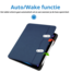 Case2go - Tablet hoes geschikt voor Apple iPad Pro 11 (2018/2022) /Air 4/5 (2020/2022) - Business Wallet Book Case met Pencilhouder - Auto Wake/Sleep functie - Donker Blauw