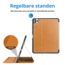 Case2go - Tablet hoes geschikt voor Apple iPad Pro 11 (2018/2022) /Air 4/5 (2020/2022) - Business Wallet Book Case met Pencilhouder - Auto Wake/Sleep functie - Licht Bruin