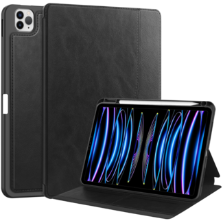 Case2go Case2go - Tablet hoes geschikt voor Apple iPad Pro 11 (2018/2022) /Air 4/5 (2020/2022) - Business Wallet Book Case met Pencilhouder - Auto Wake/Sleep functie - Zwart