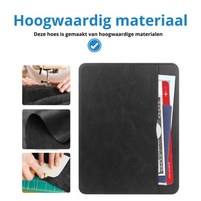 Case2go - Tablet hoes geschikt voor Apple iPad Pro 11 (2018/2022) /Air 4/5 (2020/2022) - Business Wallet Book Case met Pencilhouder - Auto Wake/Sleep functie - Zwart