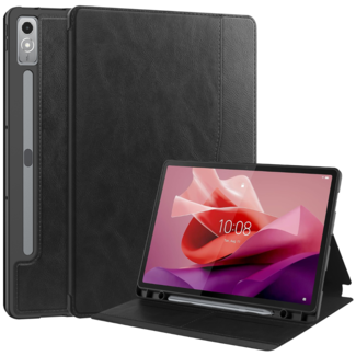 Case2go Case2go - Hoes geschikt voor Lenovo Tab P12 (2023) - Business Book Case - Auto Wake/Sleep functie - Opbergvak - Zwart