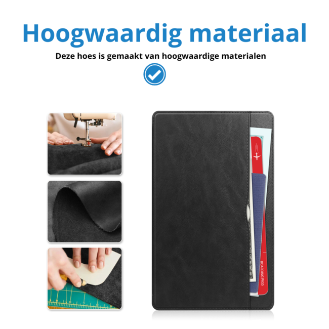 Case2go - Tablet hoes geschikt voor Samsung Galaxy Tab A9 - Business Book Case - Auto Wake/Sleep functie - Opbergvak - Zwart