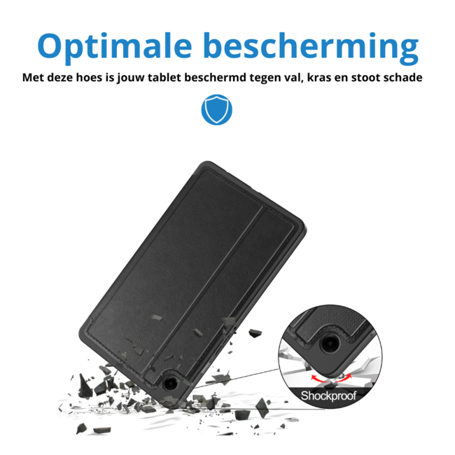 Case2go - Tablet hoes geschikt voor Samsung Galaxy Tab A9 - Business Book Case - Auto Wake/Sleep functie - Opbergvak - Zwart
