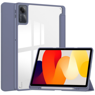 Case2go Case2go - Tablet hoes geschikt voor Xiaomi Redmi Pad SE (2023) - Acrylic Trifold case met Pencil houder - Paars