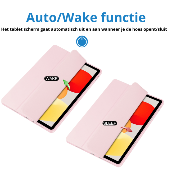 Case2go - Tablet hoes geschikt voor Xiaomi Redmi Pad SE (2023) - Acrylic Trifold case met Pencil houder - Licht Roze