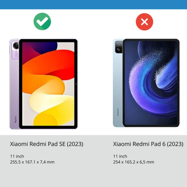 Case2go - Tablet hoes geschikt voor Xiaomi Redmi Pad SE (2023) - Acrylic Trifold case met Pencil houder - Licht Roze